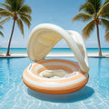 Aufblasbarer Pool-Schwimmring mit Sonnendach und Griffen