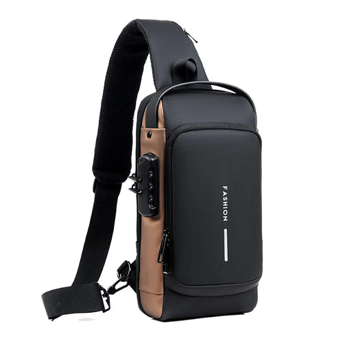 Crossbody Bag with USB Port & Combination Lock – Anti-Theft