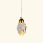 Crystal LED pendant light with faceted lampshade