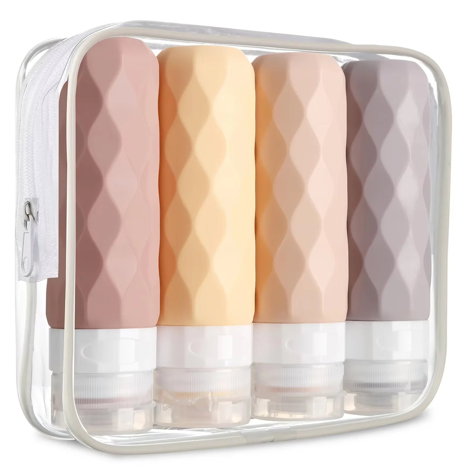 Reiseflaschen Set Silikon 90 ml mit Kulturbeutel