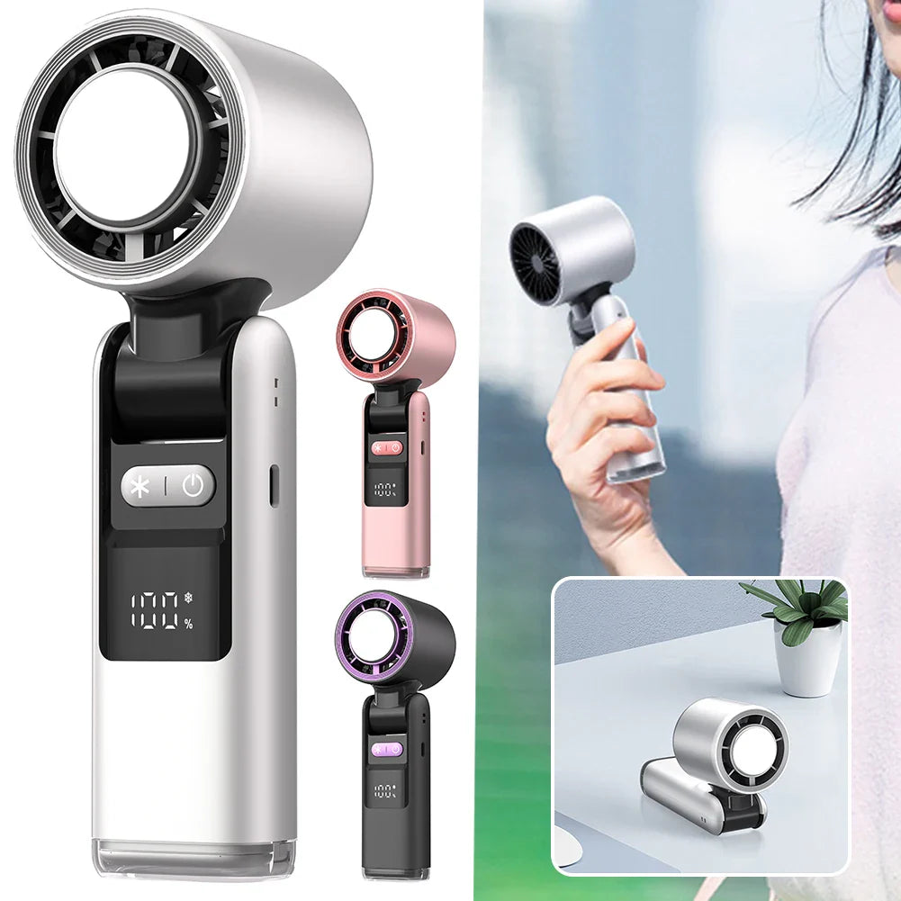 Mini Handventilator mit 100 Windstufen und Digitalanzeige