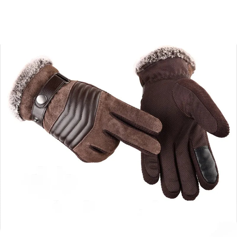 Winterhandschuhe Touchscreen mit Fellbesatz