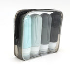 Reiseflaschen Set Silikon 90 ml mit Kulturbeutel