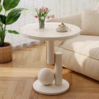 Runder Beistelltisch mit Marmor-Optik Tischplatte