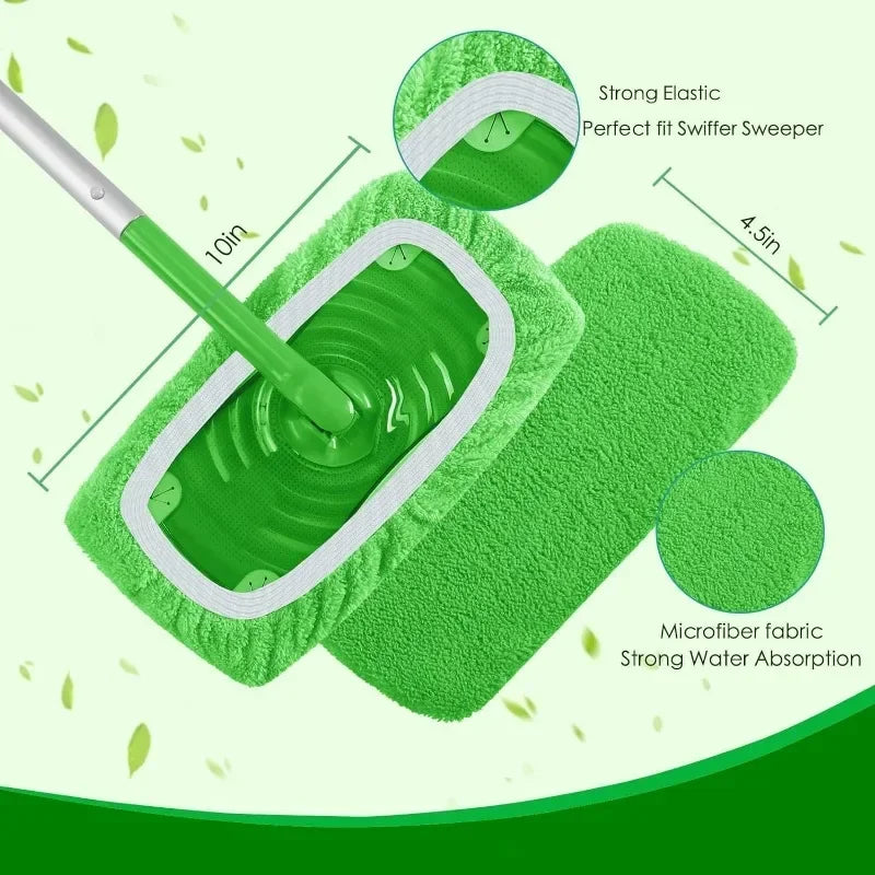 Microfiber Mop Pads – Reusable & Machine Washable (Set of 6)