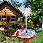 Solar floating fountain for garden pond