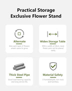 5-tier plant shelf with metal frame and wooden shelves