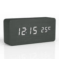 LED alarm clock wood design with temperature display