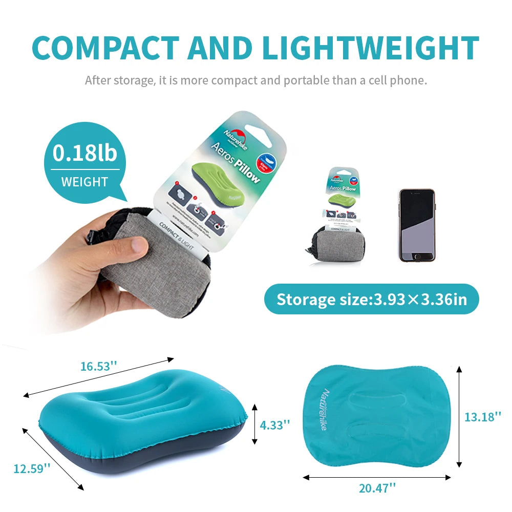 Inflatable Camping Pillow Ultralight with Neck Support