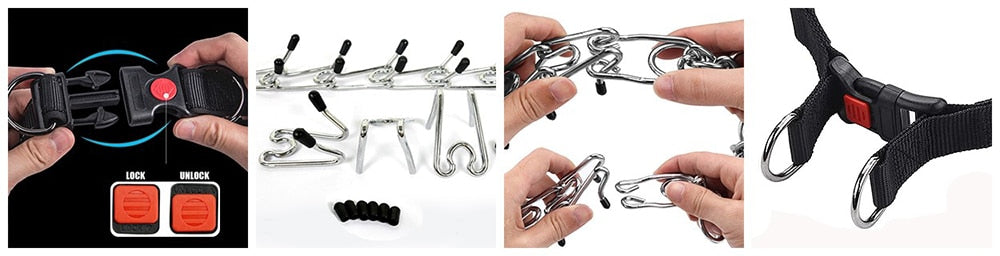 Hundetraining Halsband mit Schnellverschluss und Chromkette