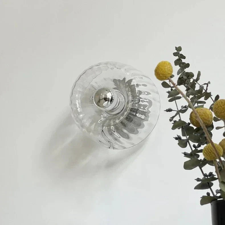 Wandlampe Glas Bauhaus-Stil mit Sunburst-Lichteffekt