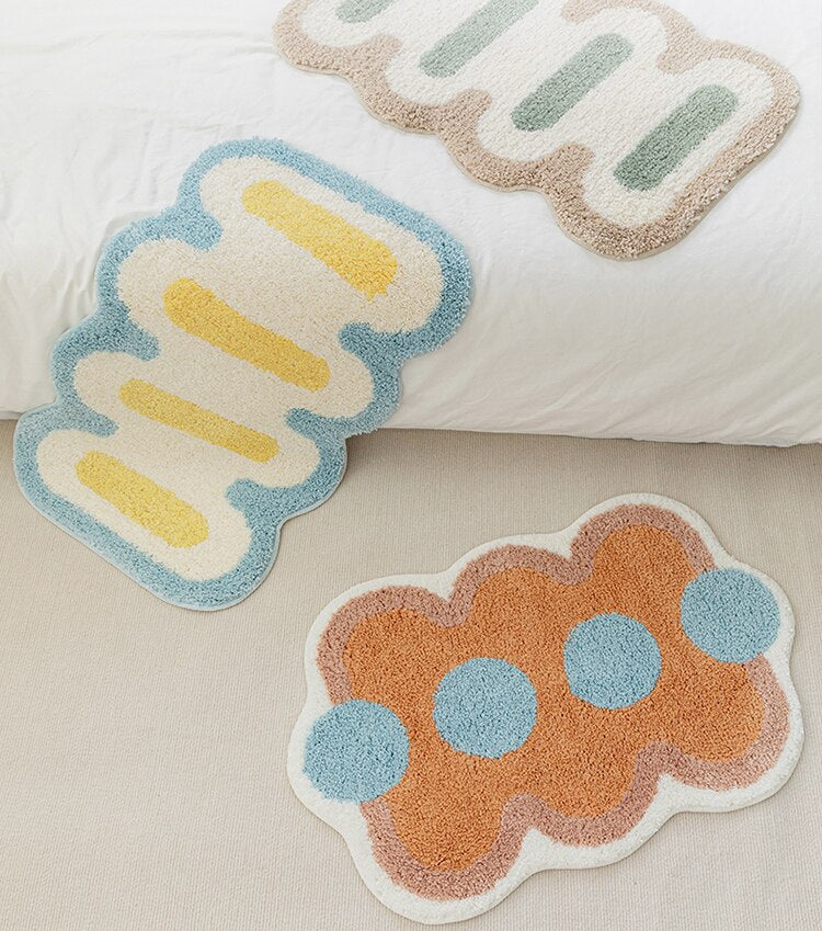 Bath mat with geometric pattern – non-slip and highly absorbent