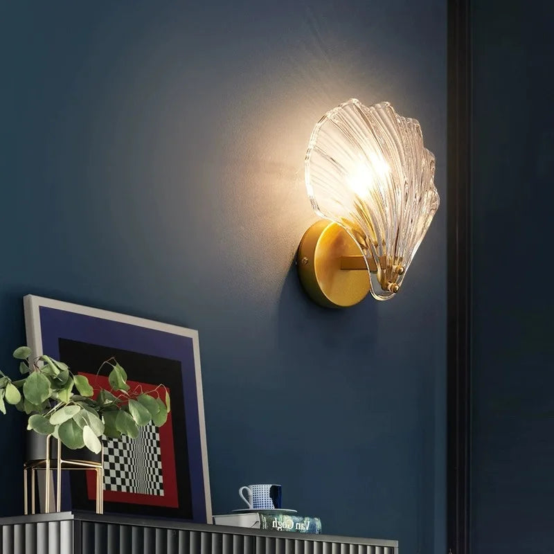Wandleuchte Glas Muschel – Elegante Wandlampe E14