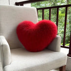 Heart-shaped soft faux fur pillow – decorative heart-shaped pillow cm