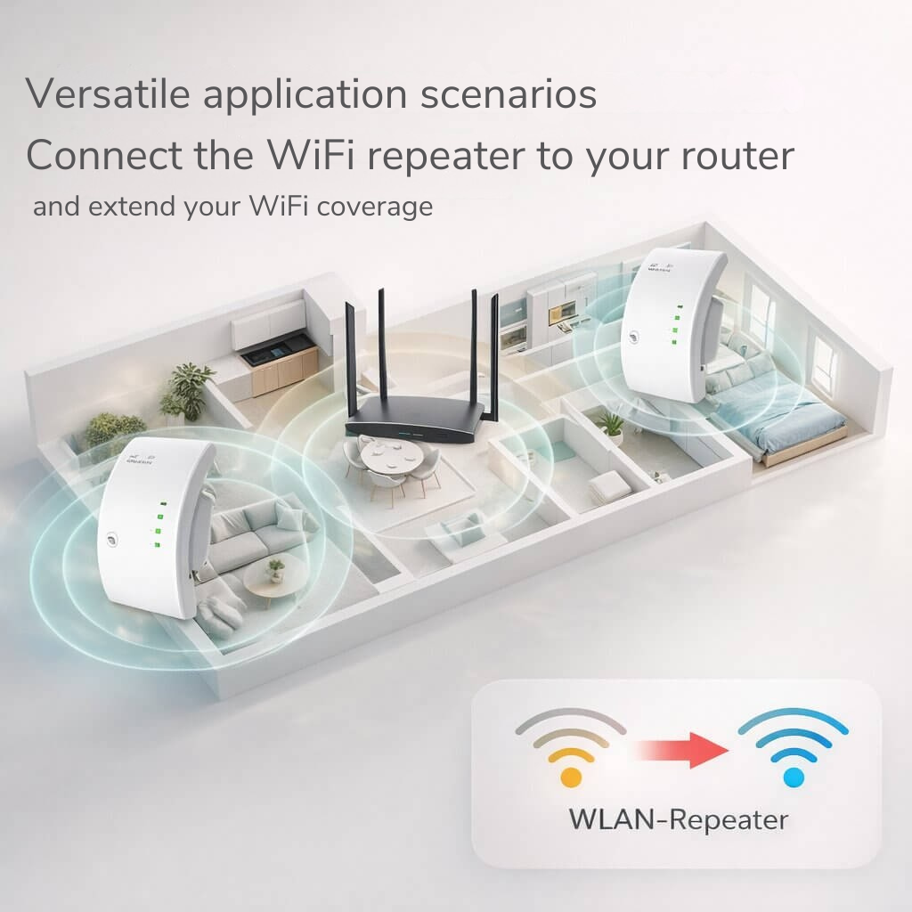 WLAN-Repeater zur Signalverstärkung mit Plug & Play