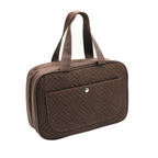 Travel toiletry bag with multiple compartments – Mocca Brown 28 cm