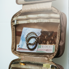 Travel toiletry bag with multiple compartments – Mocca Brown 28 cm