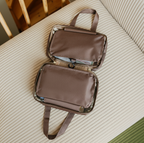 Travel toiletry bag with multiple compartments – Mocca Brown 28 cm
