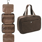 Travel toiletry bag with multiple compartments – Mocca Brown 28 cm