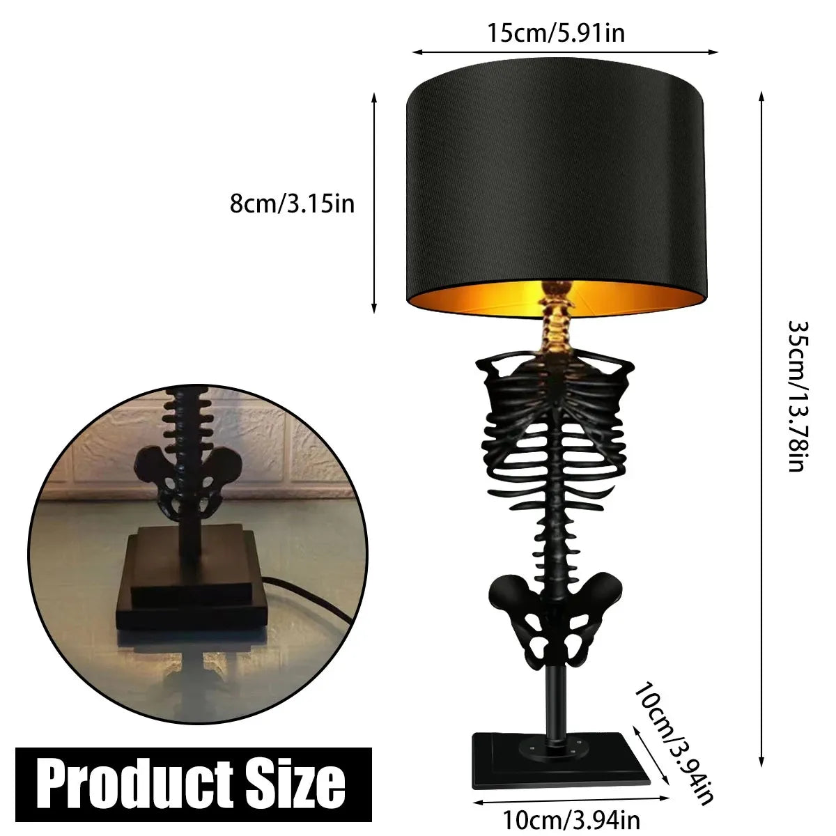 Gothic Skelett Tischlampe -   Mivoza Deutschland