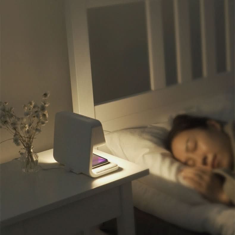 Bedside Lamp with Wireless Charging Station and Alarm Clock