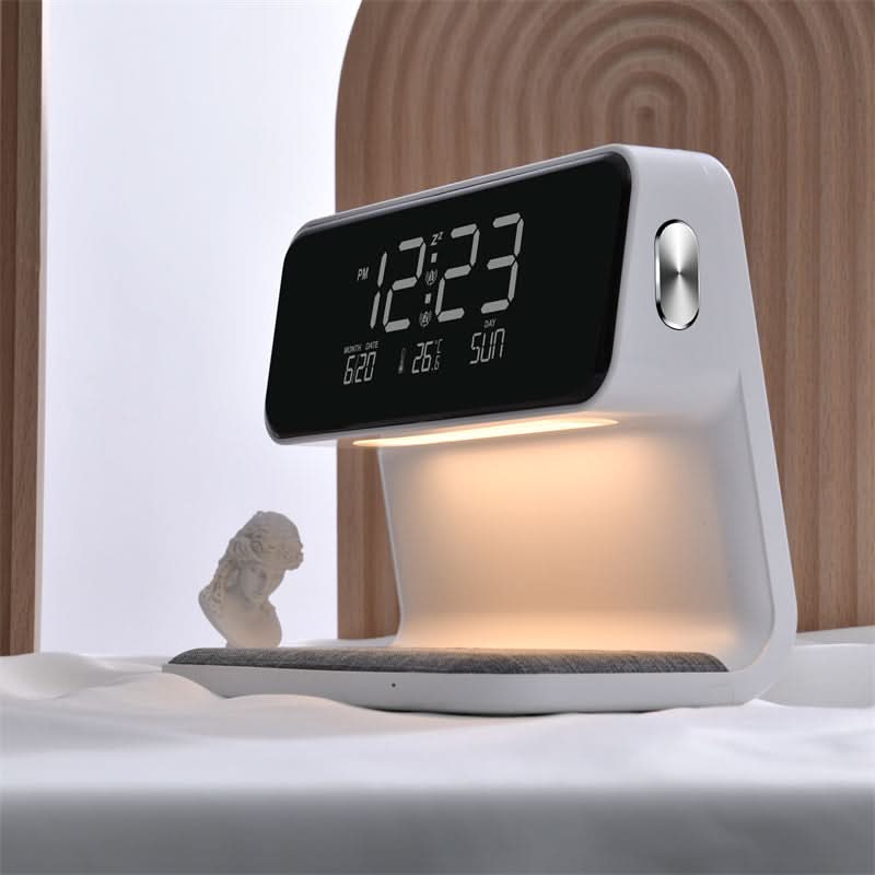 Bedside Lamp with Wireless Charging Station and Alarm Clock