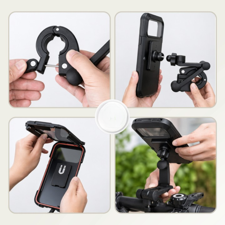 Waterproof Bicycle Phone Holder with 360° Rotation