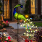 Solar garden light iron with peacock design – waterproof & automatic