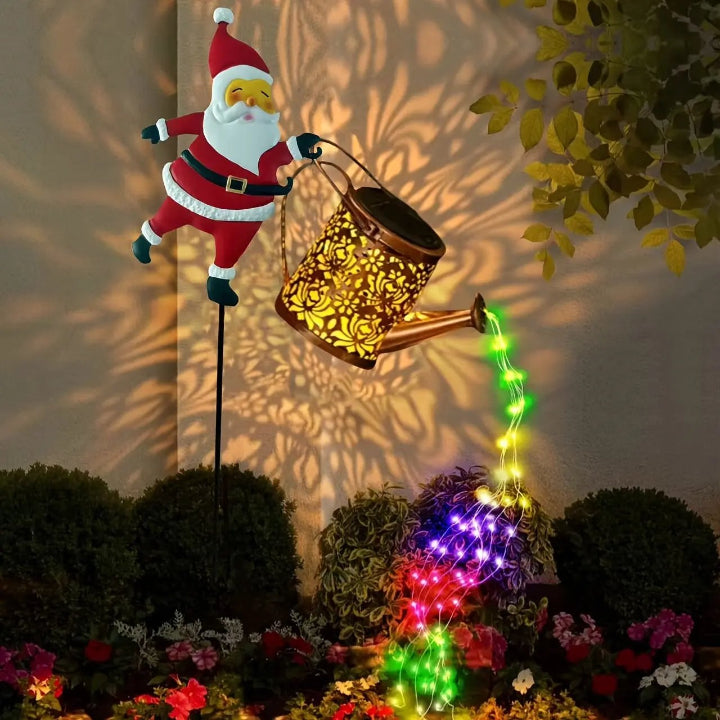 Solar-Weihnachtsmann mit Lichterkette — Herzerwärmende LED-Lichterkaskade Mivoza Deutschland