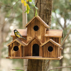 Vogelhaus aus Holz mit 6 Eingängen für Kleinvögel