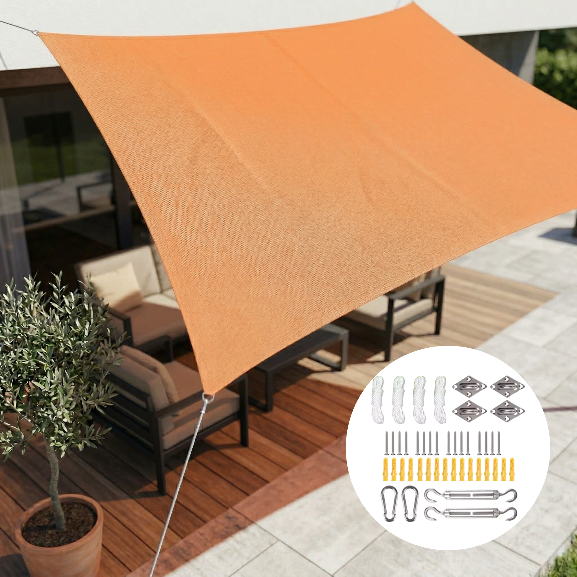 Rectangular Waterproof Sunshade Sail – UV Protection