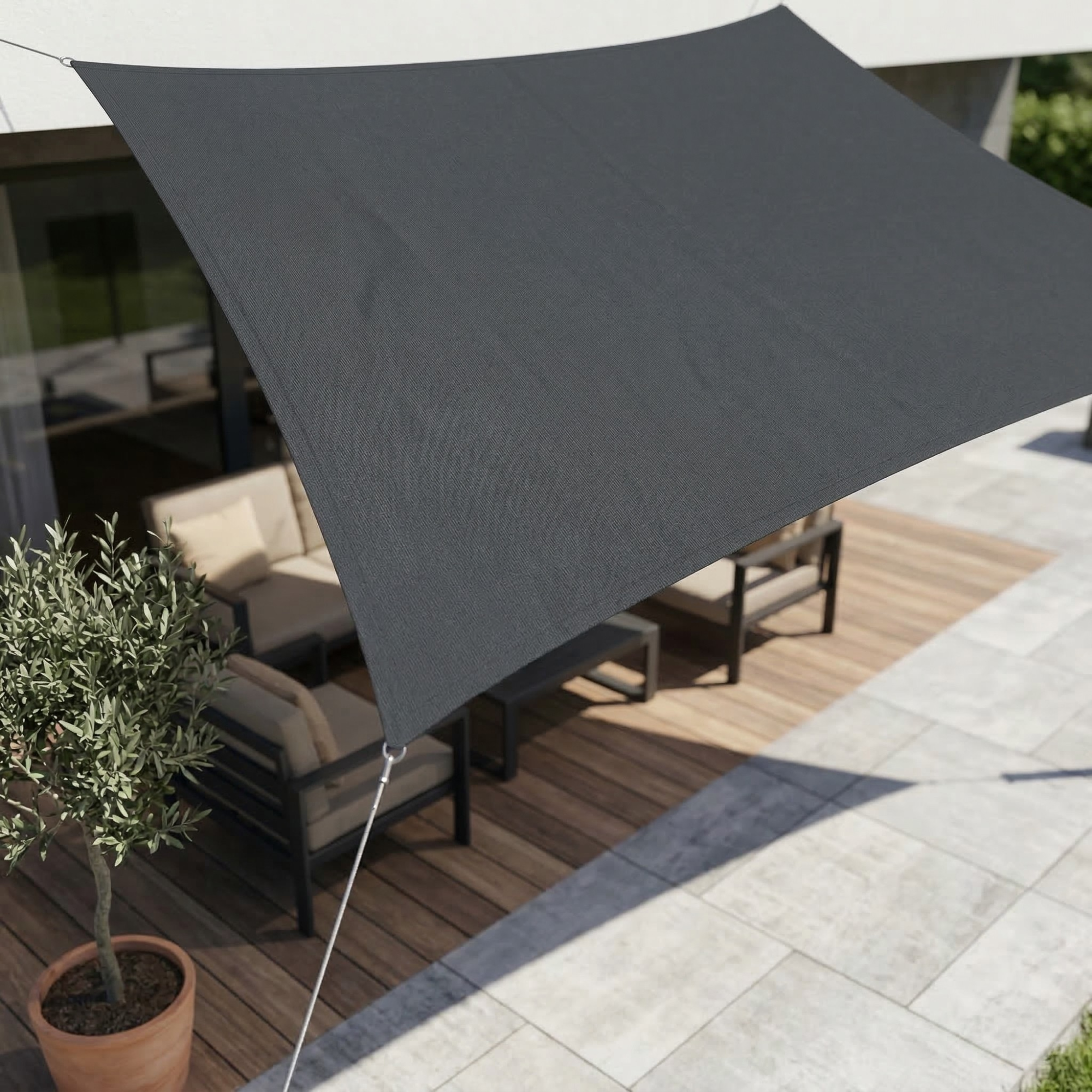 Rectangular waterproof sunshade sail with UV protection