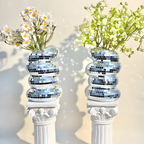 Mirror Tile Vase with Spiral Design