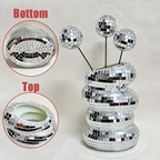 Mirror Tile Vase with Spiral Design