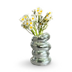 Mirror Tile Vase with Spiral Design