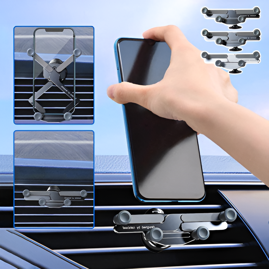 Adjustable car phone holder with air vent mount