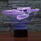 3D LED Lamp Star Trek Enterprise with Optical Illusion