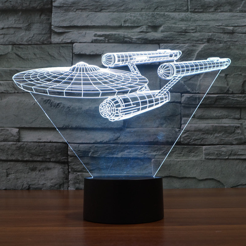3D LED Lamp Star Trek Enterprise with Optical Illusion