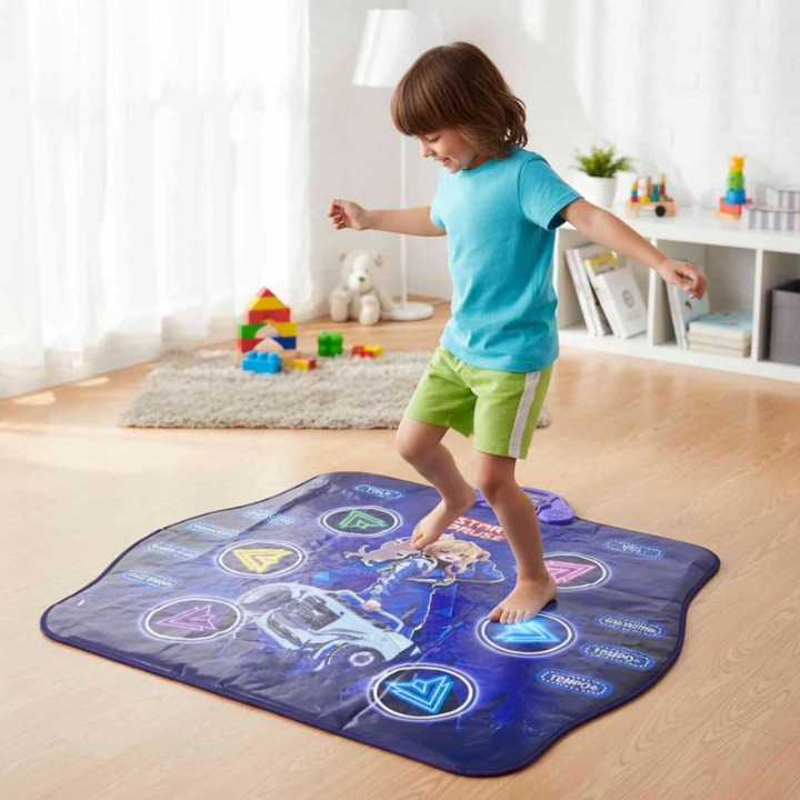 Interaktive Tanzmatte für Kinder – 4 Spielmodi, 6 Stufen, Musik & LED-Licht