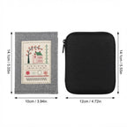 Embroidery book for self-embroidery - 8 pages of cotton-linen fabric with pre-printed stitch patterns, incl. sewing kit