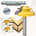 45-Degree Miter Router Bit for Wood Joints with 8mm Shank
