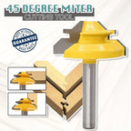 45-Degree Miter Router Bit for Wood Joints with 8mm Shank