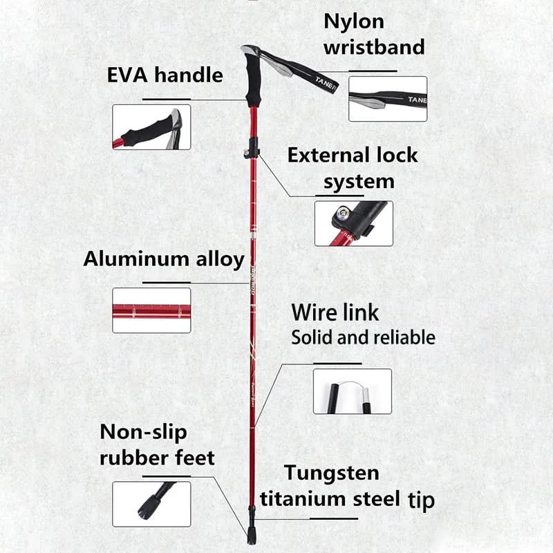 Ultralight Aluminum Telescopic Trekking Poles