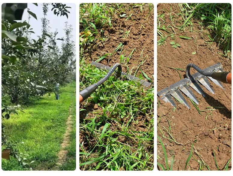 Gartenharke aus Kohlenstoffstahl – wählbar mit 4 bis 7 Zähnen