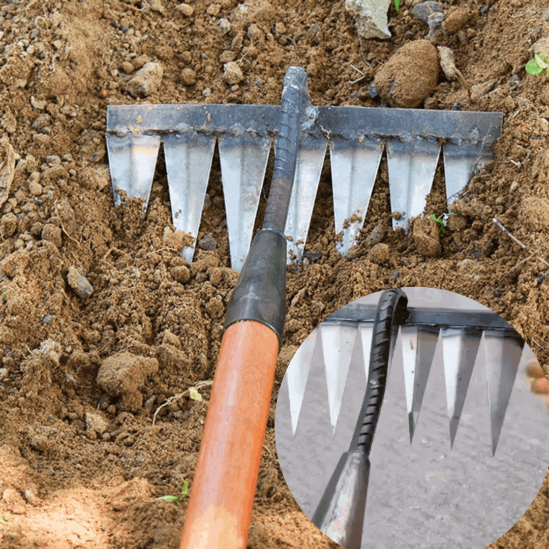 Gartenharke aus Kohlenstoffstahl – wählbar mit 4 bis 7 Zähnen