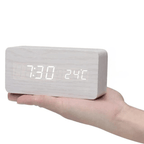 LED wooden watch with voice control