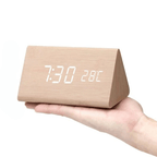 LED wooden watch with voice control