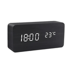 LED wooden watch with voice control