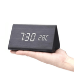 LED wooden watch with voice control