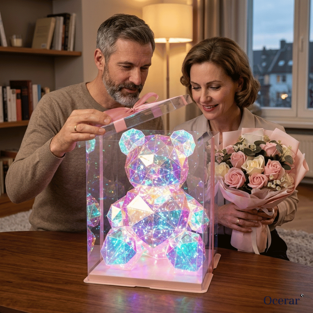 LED Kristall Teddybär mit Farbwechsel